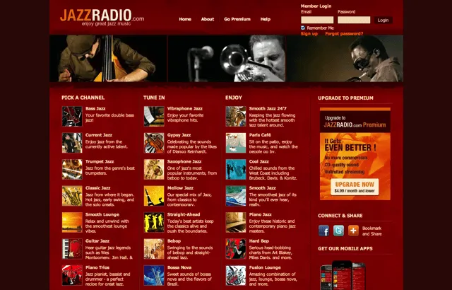 JAZZRADIO 免费爵士乐网络电台，彷彿置身于异国咖啡馆的慵懒早晨