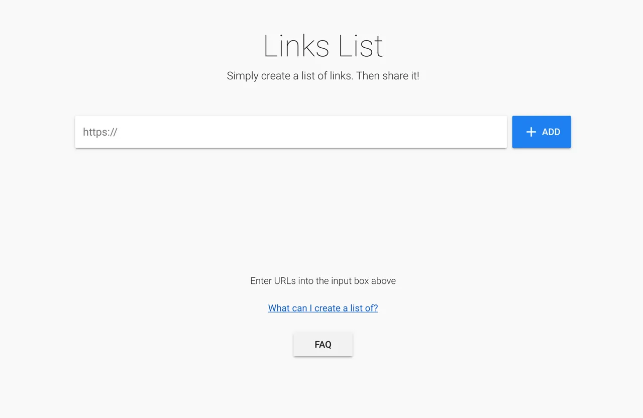 Links List 为多个链接建立列表，产生可共享的短网址