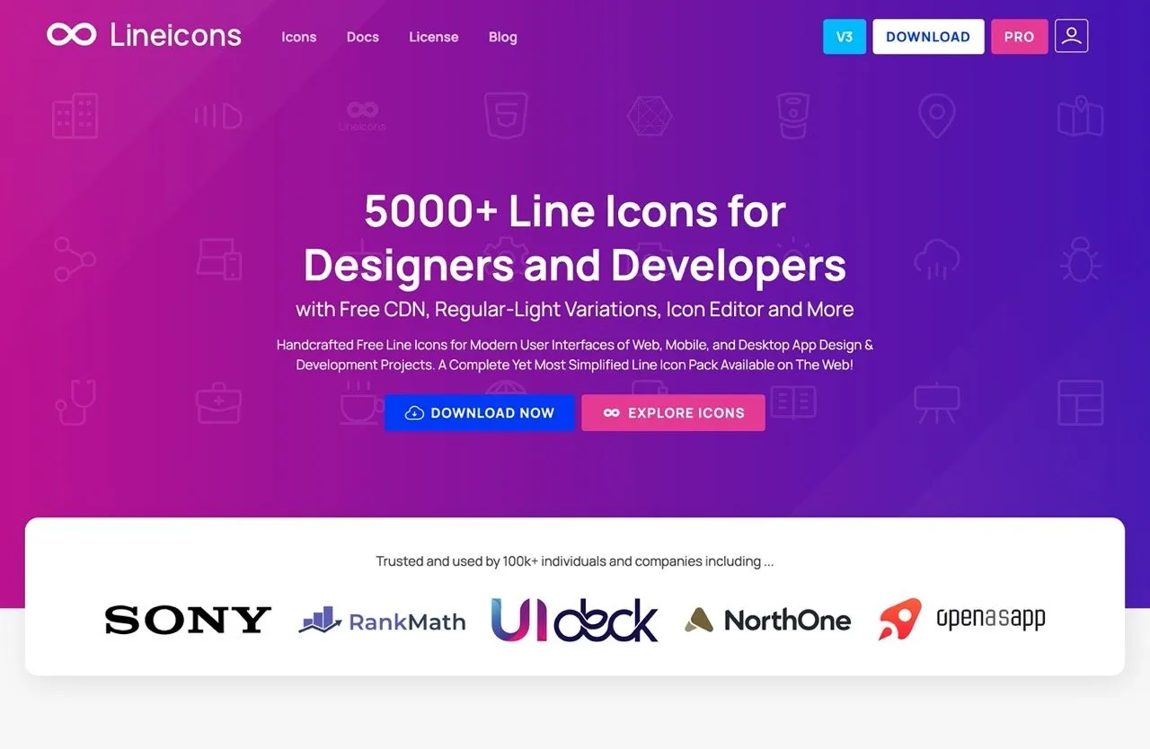 Lineicons 超过 5000 个线条图示，适合设计师或开发使用者介面