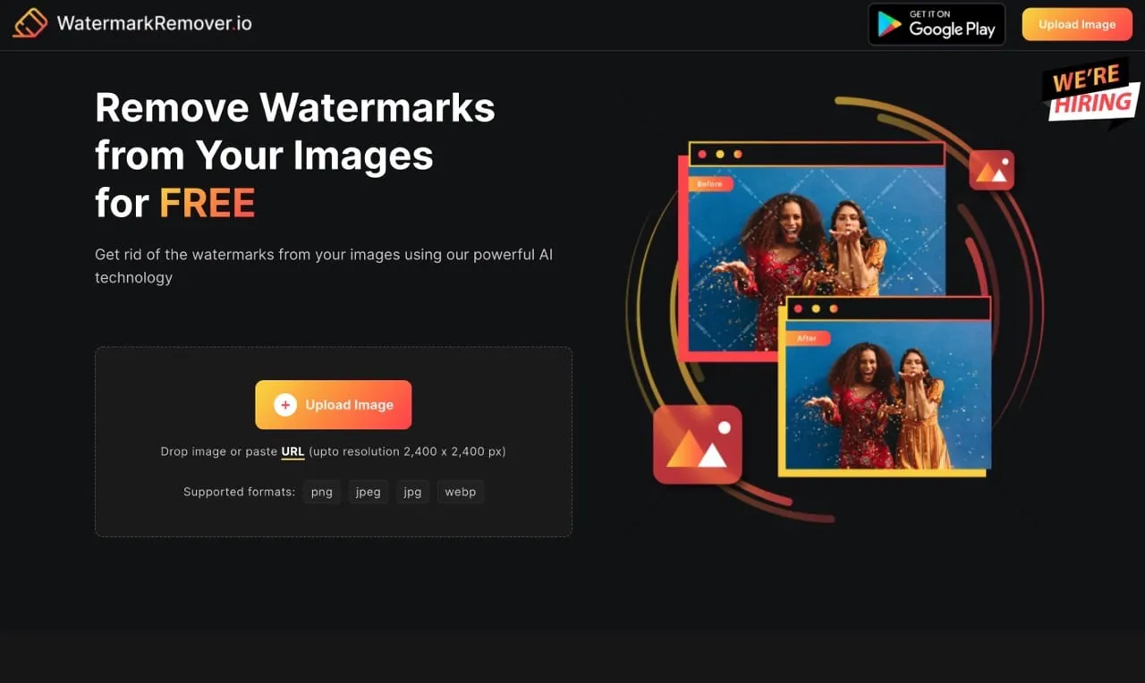 Watermark Remover 免费图片浮水印去除工具，上传自动清除各式标记