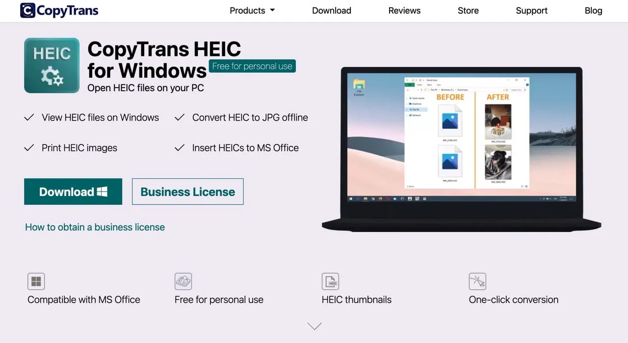 CopyTrans HEIC 让 Windows 支持 HEIC 照片格式在检视器预览、转档