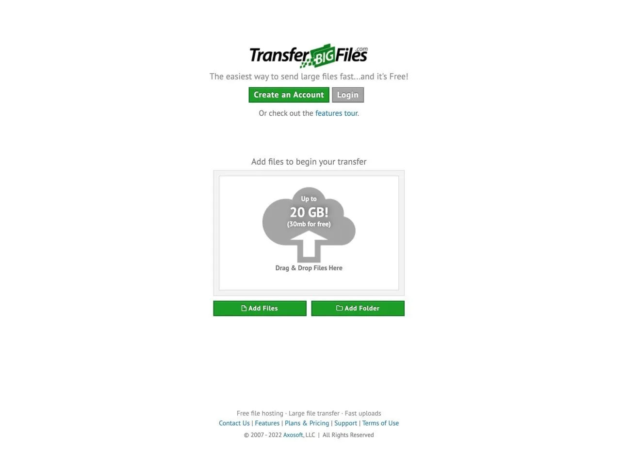 TransferBigFiles 超过 15 年老牌免费空间，上传文件将分享网址寄到信箱