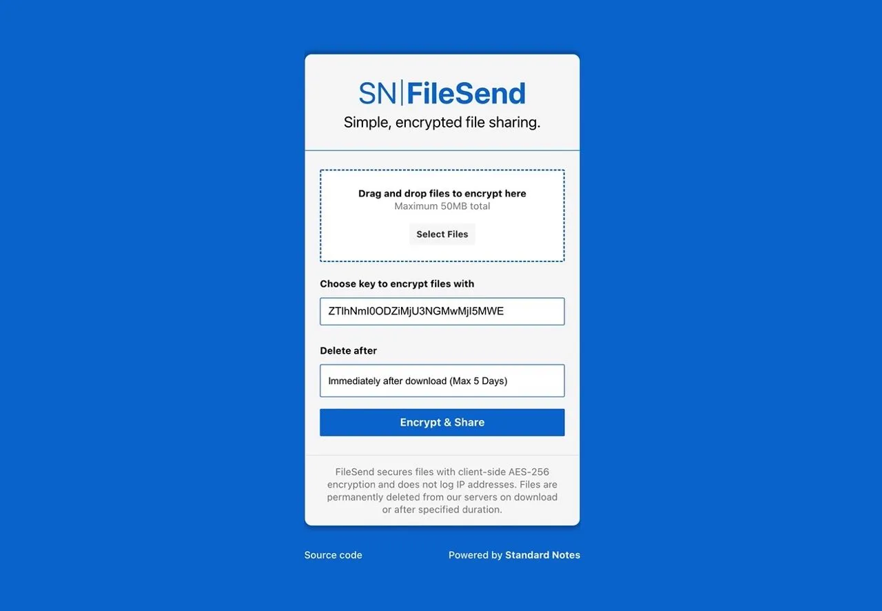 FileSend 简单、加密免费文件空间，下载立即删除文件最多存五天